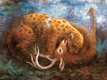 Jaguar on the hunt oil painting