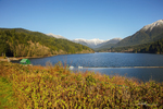 Lions Peaks viewed from Capilano lake BC-308